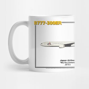 Boeing B777-300ER - Japan Airlines "Sky Eco Colours" (Art Print) Mug